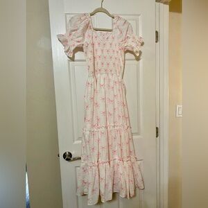 NoliaBae Pink Bow Dress with pockets NWOT Sz M